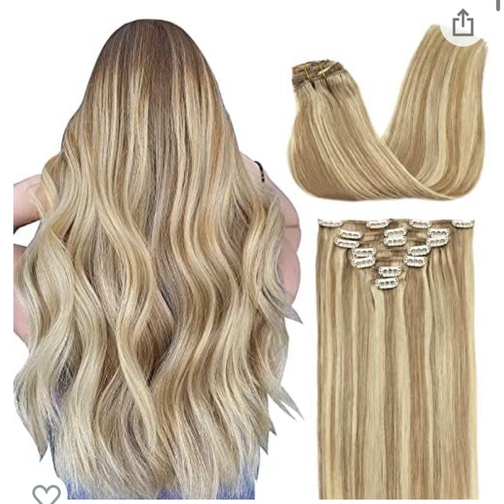 Euronext 18” blonde frost clip in extensions
